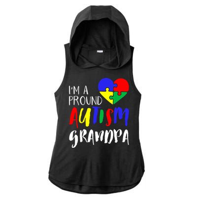 Autism Family Gift Proud Autism Grandpa Funny Gift Autism Funny Gift Ladies PosiCharge Tri-Blend Wicking Draft Hoodie Tank