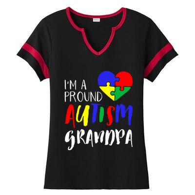 Autism Family Gift Proud Autism Grandpa Funny Gift Autism Funny Gift Ladies Halftime Notch Neck Tee