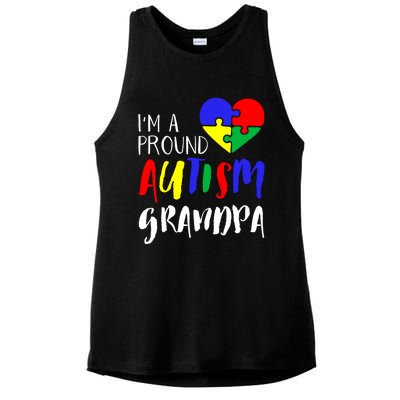 Autism Family Gift Proud Autism Grandpa Funny Gift Autism Funny Gift Ladies PosiCharge Tri-Blend Wicking Tank