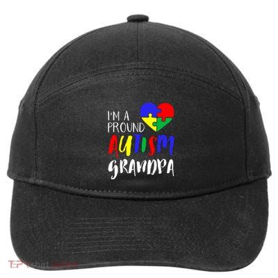Autism Family Gift Proud Autism Grandpa Funny Gift Autism Funny Gift 7-Panel Snapback Hat