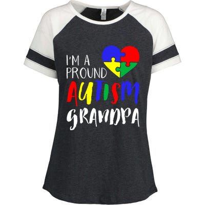 Autism Family Gift Proud Autism Grandpa Funny Gift Autism Funny Gift Enza Ladies Jersey Colorblock Tee