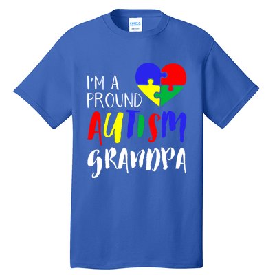 Autism Family Gift Proud Autism Grandpa Funny Gift Autism Funny Gift Tall T-Shirt