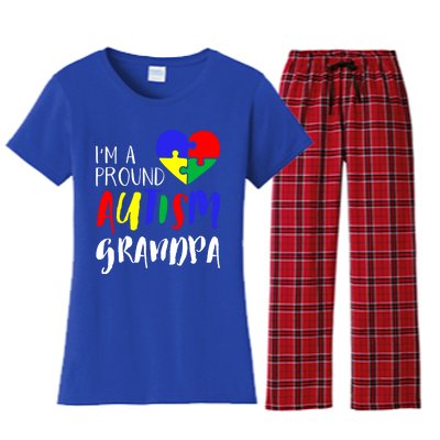 Autism Family Gift Proud Autism Grandpa Funny Gift Autism Funny Gift Women's Flannel Pajama Set