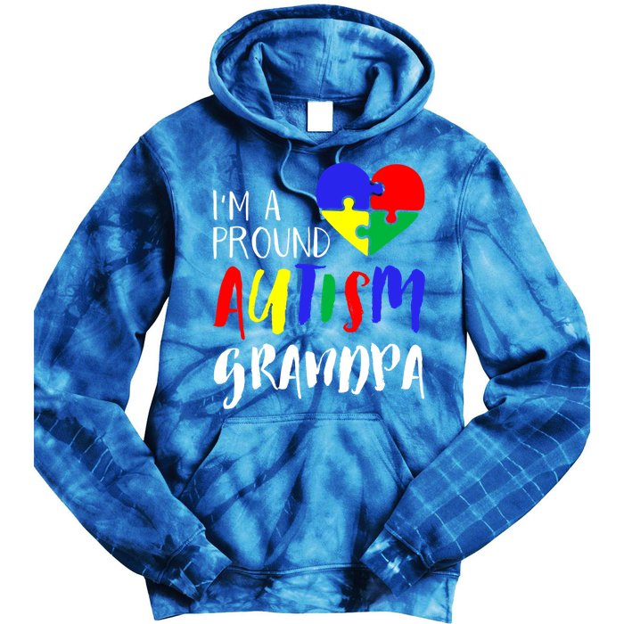 Autism Family Gift Proud Autism Grandpa Funny Gift Autism Funny Gift Tie Dye Hoodie