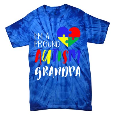 Autism Family Gift Proud Autism Grandpa Funny Gift Autism Funny Gift Tie-Dye T-Shirt