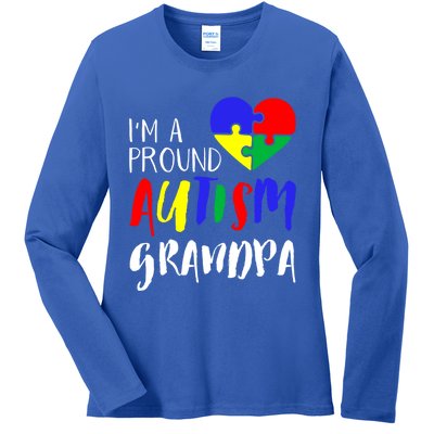 Autism Family Gift Proud Autism Grandpa Funny Gift Autism Funny Gift Ladies Long Sleeve Shirt