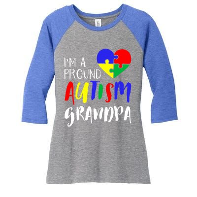 Autism Family Gift Proud Autism Grandpa Funny Gift Autism Funny Gift Women's Tri-Blend 3/4-Sleeve Raglan Shirt