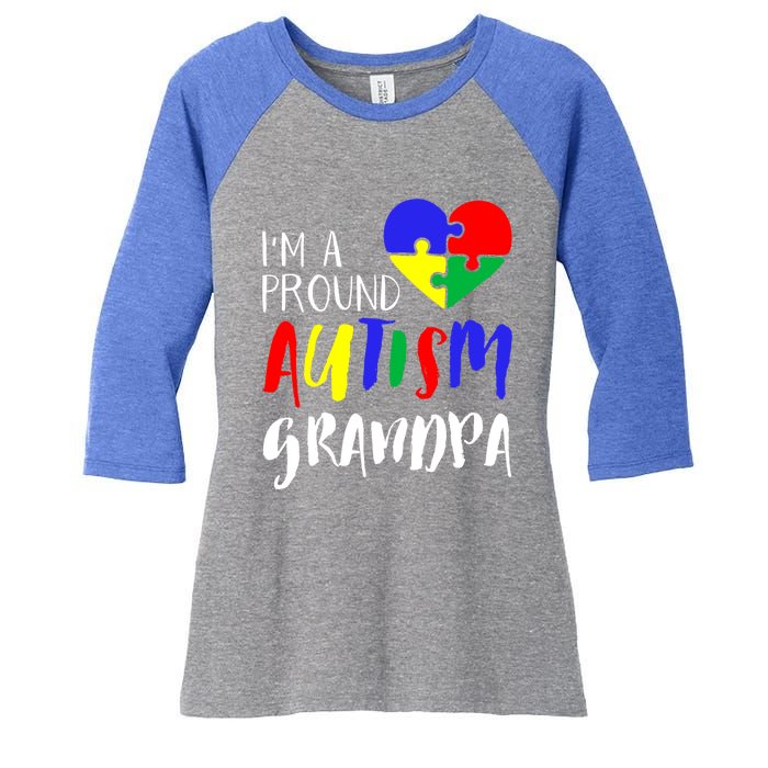 Autism Family Gift Proud Autism Grandpa Funny Gift Autism Funny Gift Women's Tri-Blend 3/4-Sleeve Raglan Shirt