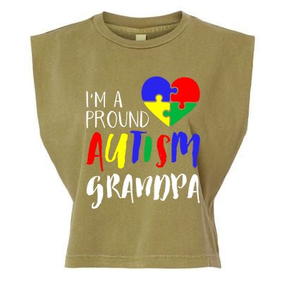 Autism Family Gift Proud Autism Grandpa Funny Gift Autism Funny Gift Garment-Dyed Women's Muscle Tee