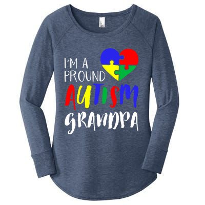 Autism Family Gift Proud Autism Grandpa Funny Gift Autism Funny Gift Women's Perfect Tri Tunic Long Sleeve Shirt