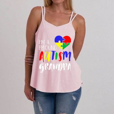 Autism Family Gift Proud Autism Grandpa Funny Gift Autism Funny Gift Women's Strappy Tank