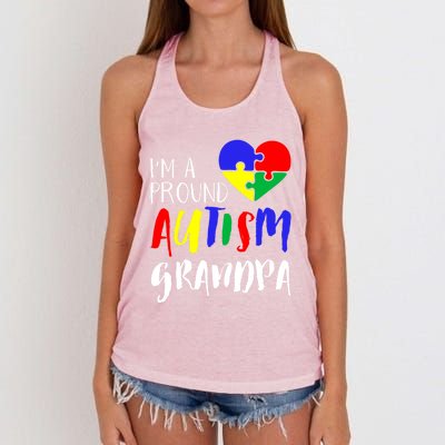 Autism Family Gift Proud Autism Grandpa Funny Gift Autism Funny Gift Women's Knotted Racerback Tank