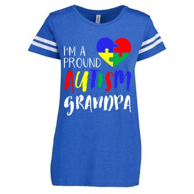 Autism Family Gift Proud Autism Grandpa Funny Gift Autism Funny Gift Enza Ladies Jersey Football T-Shirt