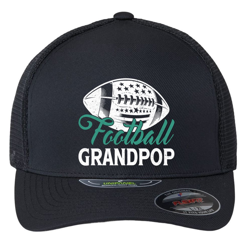 American Football Grandpop Happy FatherS Day Dad Grandpa Cool Gift Flexfit Unipanel Trucker Cap