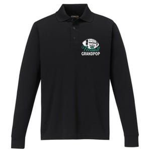 American Football Grandpop Happy FatherS Day Dad Grandpa Cool Gift Performance Long Sleeve Polo