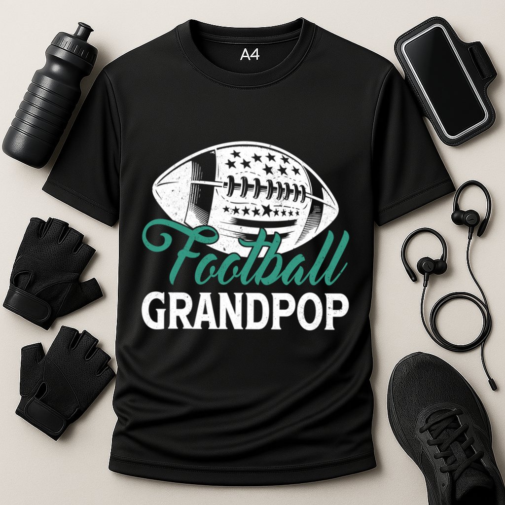 American Football Grandpop Happy FatherS Day Dad Grandpa Cool Gift Cooling Performance Crew T-Shirt