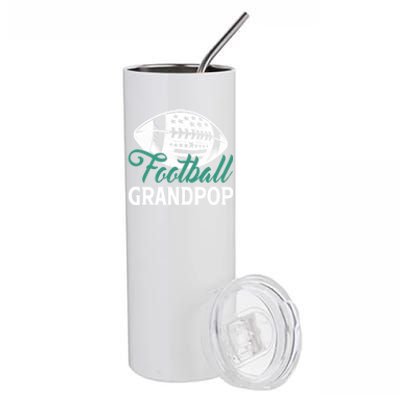 American Football Grandpop Happy FatherS Day Dad Grandpa Cool Gift Stainless Steel Tumbler