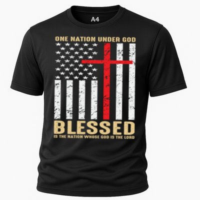 American Flag Gift One Nation Under God Great Gift Performance Shirt