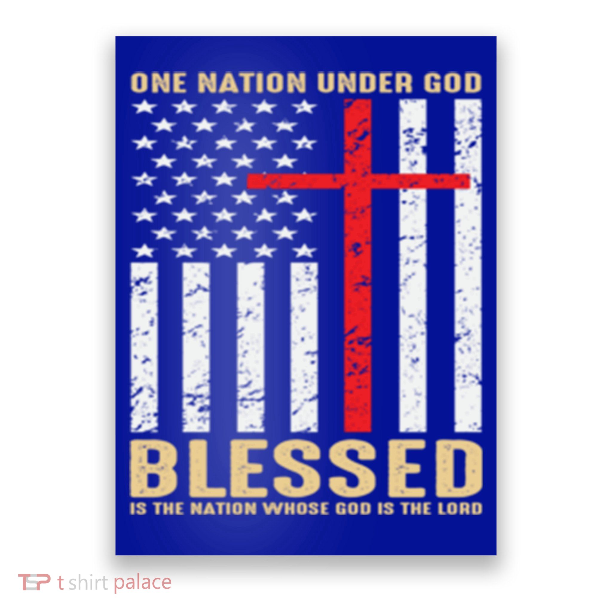 American Flag Gift One Nation Under God Great Gift Poster