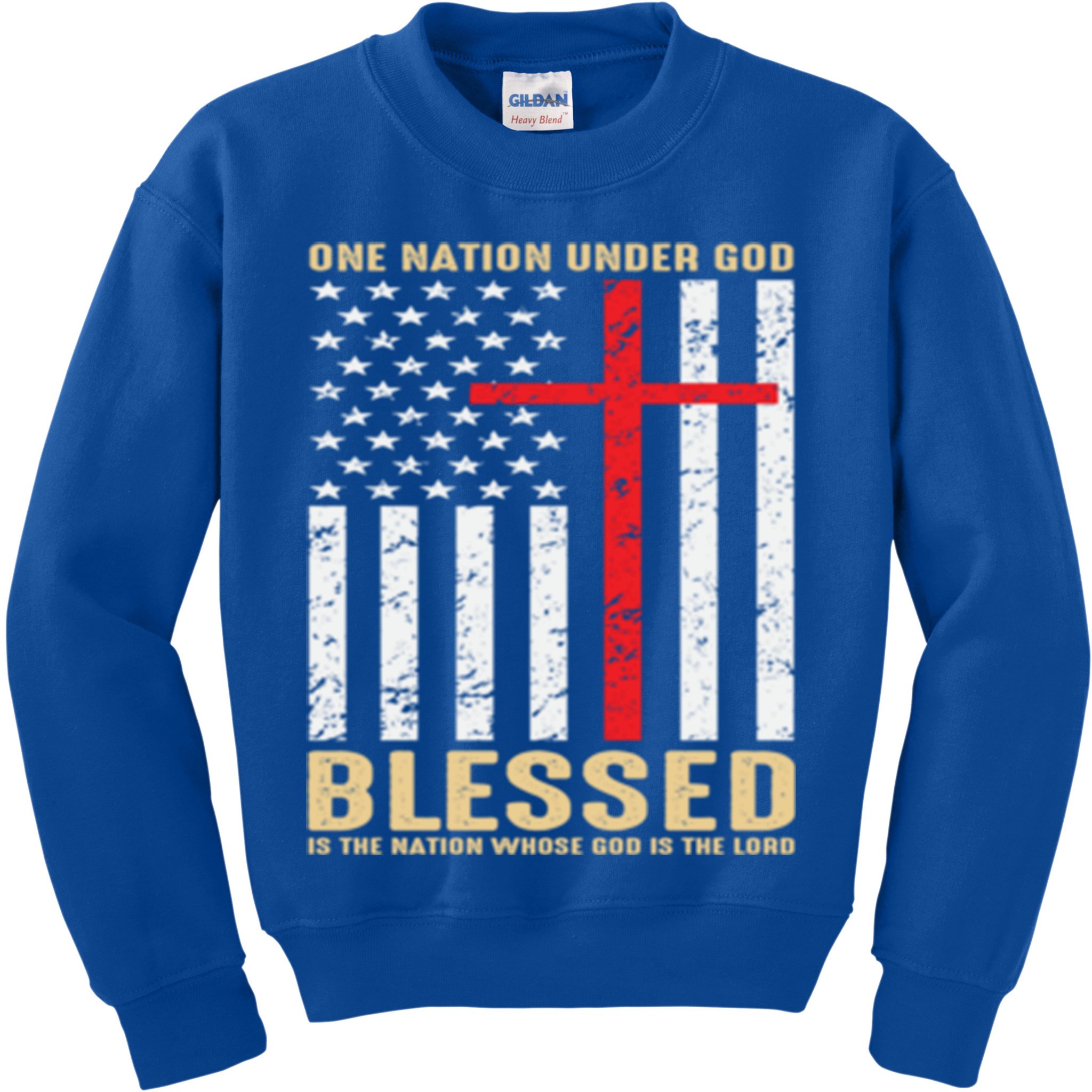 American Flag Gift One Nation Under God Great Gift Kids Sweatshirt