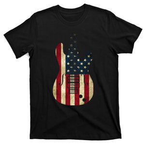 American Flag Guitar 4th of July Patriotic Tee Great Gift T-Shirt