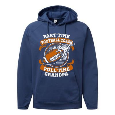 American Football Grandfather Footballer - Football Grandpa Performance Fleece Hoodie