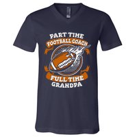 American Football Grandfather Footballer - Football Grandpa V-Neck T-Shirt