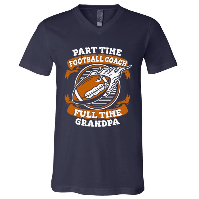 American Football Grandfather Footballer - Football Grandpa V-Neck T-Shirt