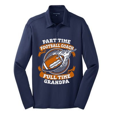 American Football Grandfather Footballer - Football Grandpa Silk Touch Performance Long Sleeve Polo