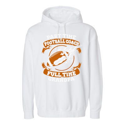 American Football Grandfather Footballer - Football Grandpa Garment-Dyed Fleece Hoodie