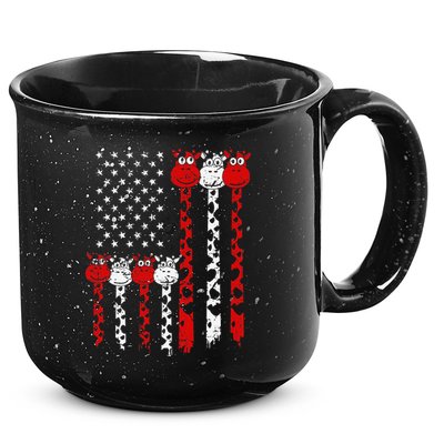 American Flag Giraffe 4th of July Cute USA Gift 15oz Campfire Ceramic Mug