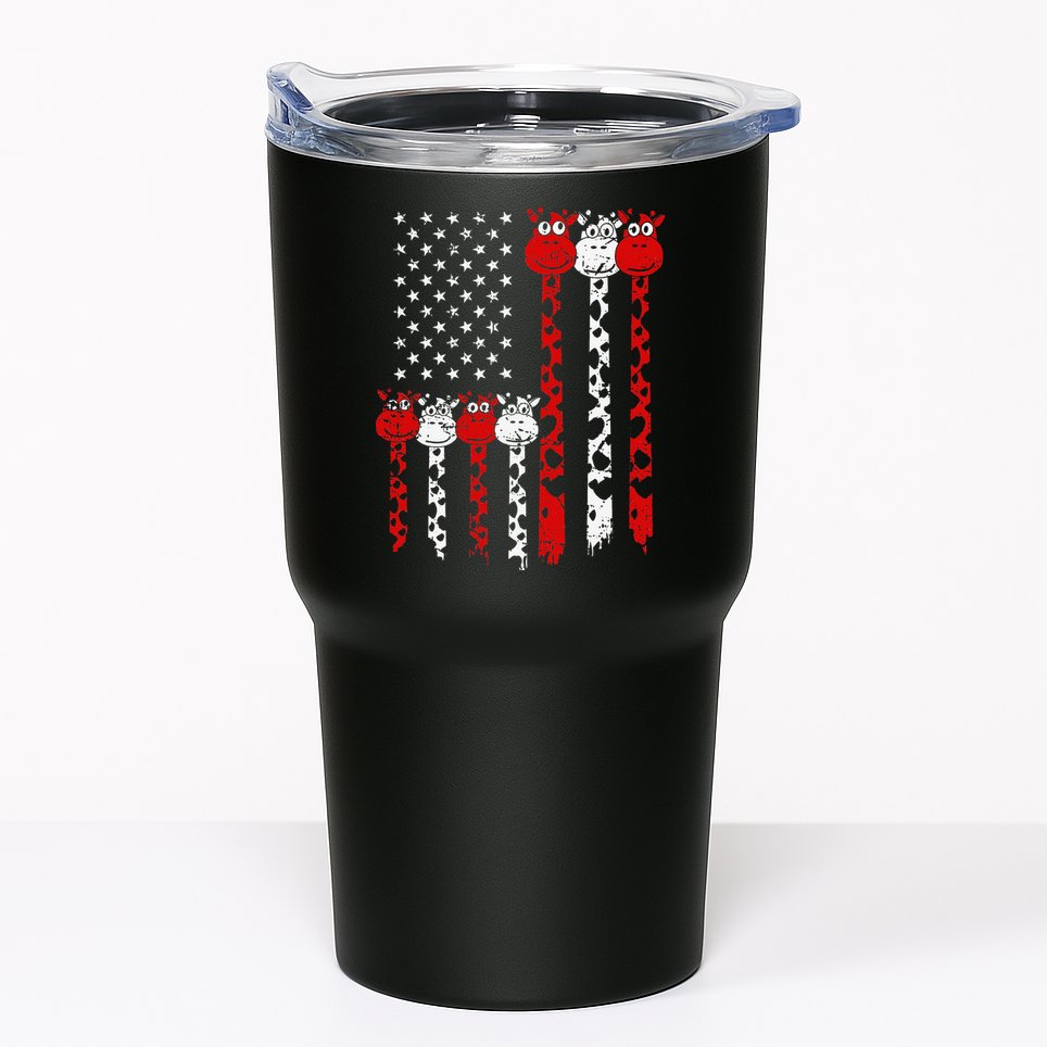 American Flag Giraffe 4th of July Cute USA Gift Tumbler