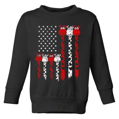 American Flag Giraffe 4th of July Cute USA Gift Toddler Sweatshirt