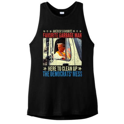 AmericaS Favorite Garbage Man Trump Rides In Garbage Truck Ladies PosiCharge Tri-Blend Wicking Tank