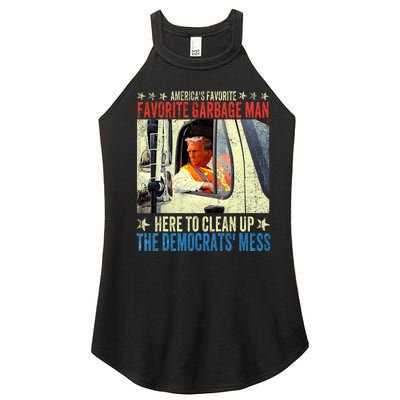 AmericaS Favorite Garbage Man Trump Rides In Garbage Truck Women's Perfect Tri Rocker Tank