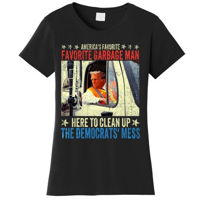 AmericaS Favorite Garbage Man Trump Rides In Garbage Truck Women's T-Shirt