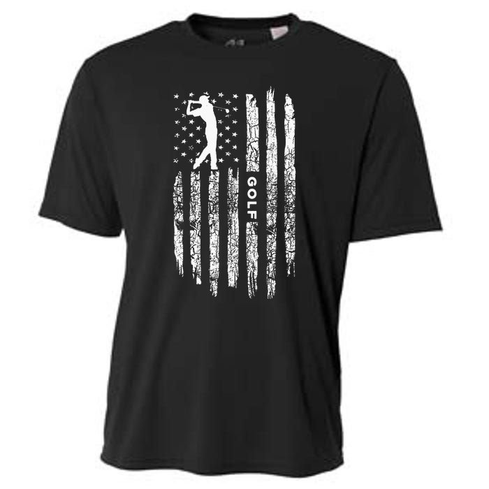 American Flag Golf Clothing - Golfer Vintage Golf Cooling Performance Crew T-Shirt