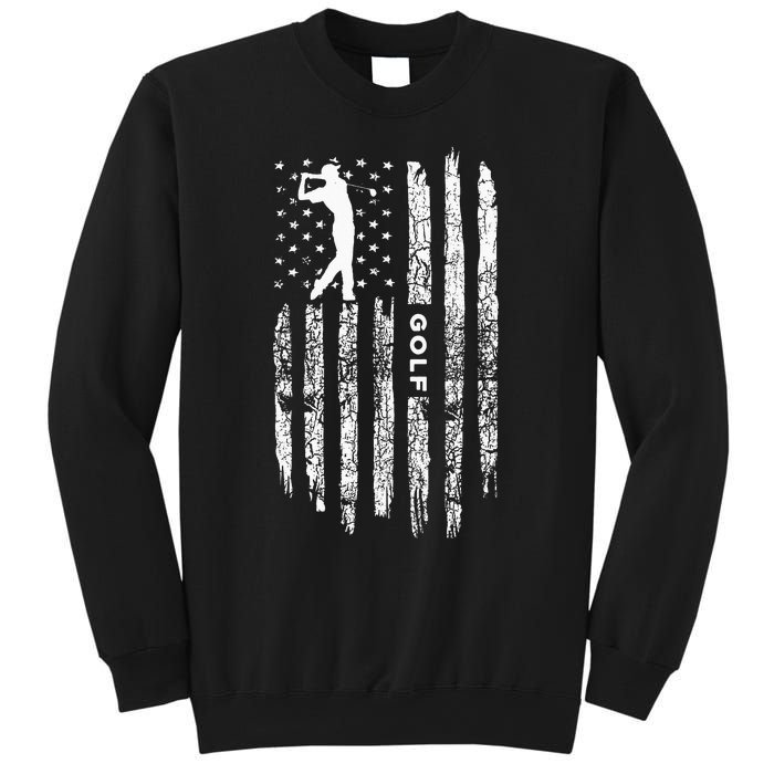 American Flag Golf Clothing - Golfer Vintage Golf Sweatshirt