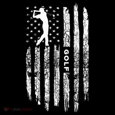 American Flag Golf Clothing - Golfer Vintage Golf T-Shirt