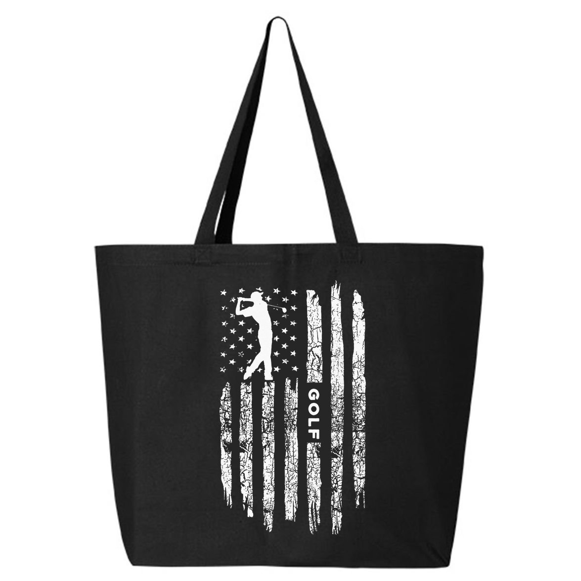 American Flag Golf Clothing - Golfer Vintage Golf 25L Jumbo Tote