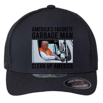 AmericaS Favorite Garbage Man Clean Up America Flexfit Unipanel Trucker Cap