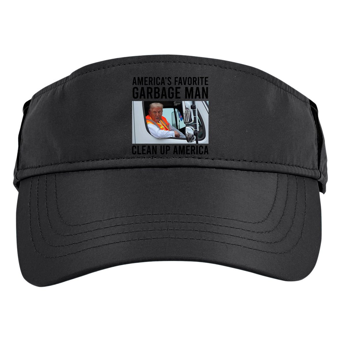 AmericaS Favorite Garbage Man Clean Up America Adult Drive Performance Visor