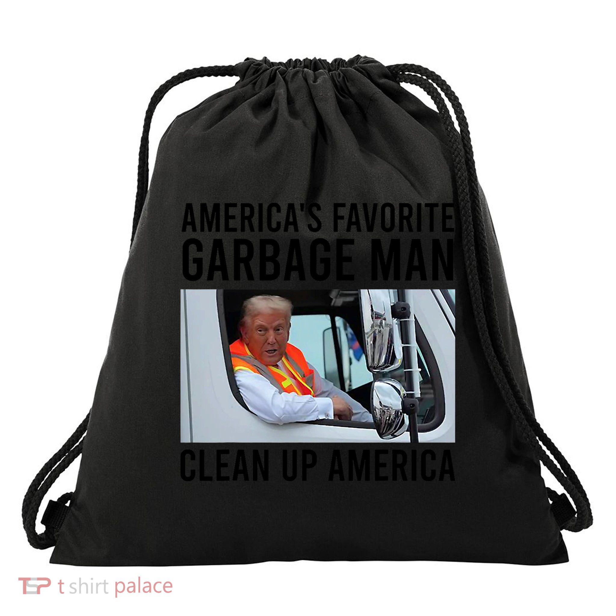 AmericaS Favorite Garbage Man Clean Up America Drawstring Bag