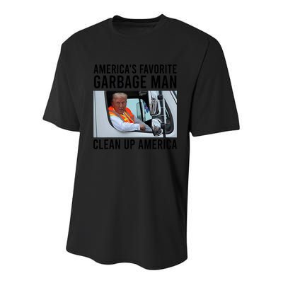 AmericaS Favorite Garbage Man Clean Up America Youth Performance Sprint T-Shirt