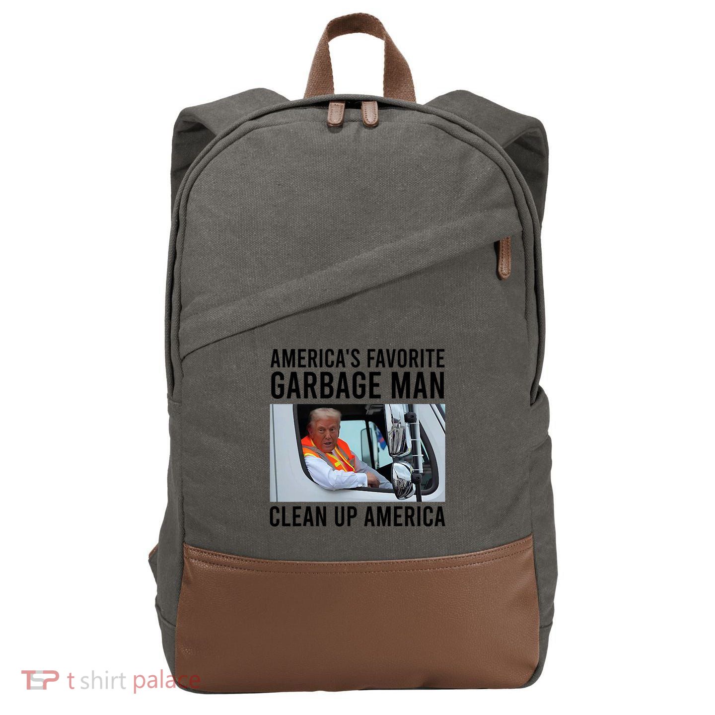 AmericaS Favorite Garbage Man Clean Up America Cotton Canvas Backpack