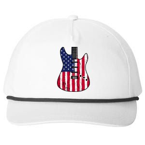 American Flag Guitar Funny Usa Guitarist Outfit Snapback Five-Panel Rope Hat