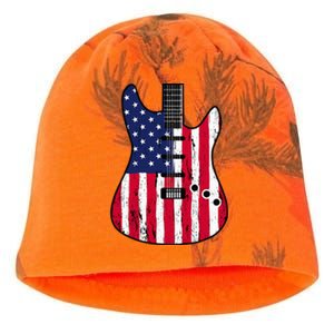 American Flag Guitar Funny Usa Guitarist Outfit Kati - Camo Knit Beanie