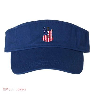 American Flag Guitar Funny Usa Guitarist Outfit Visor