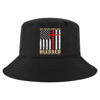 American Flag Gift One Nation Under God Great Gift Cool Comfort Performance Bucket Hat