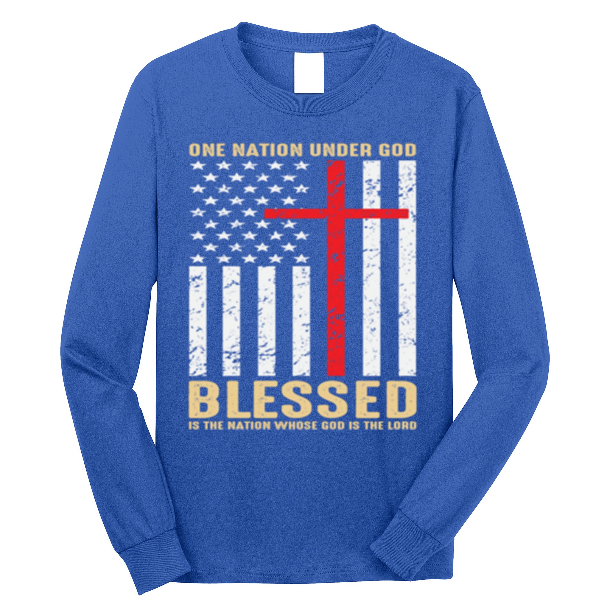 American Flag Gift One Nation Under God Great Gift Long Sleeve Shirt